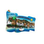 costa de almeria spain fridge magnet – seaside cliff town & boats, mediterranean charm coastal travel memory