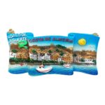 costa de almeria spain fridge magnet – seaside cliff town & boats, mediterranean charm coastal travel memory