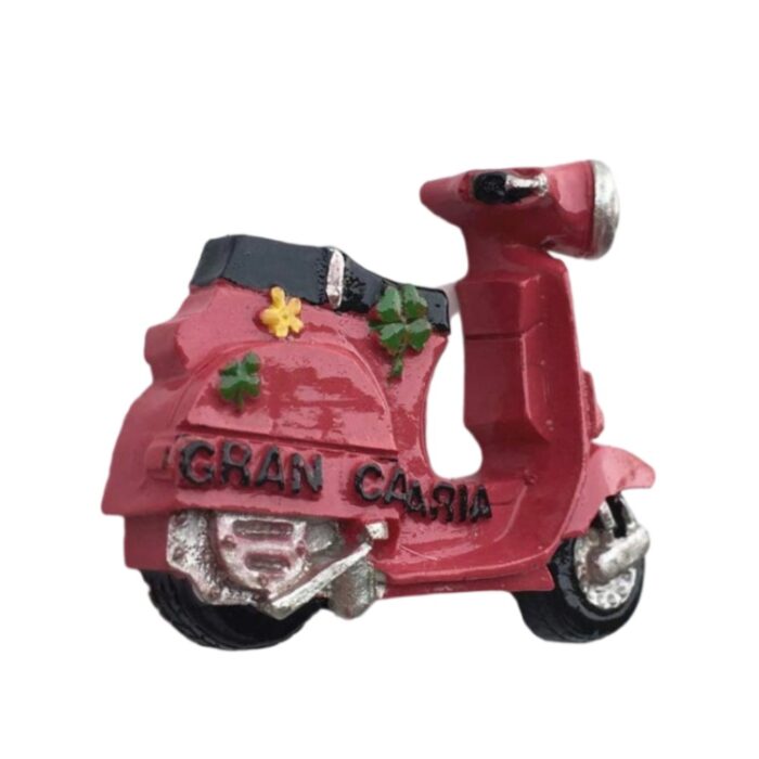 gran canaria spain scooter fridge magnet – retro pink vespa island vibes, quirky travel keepsake & fun decor