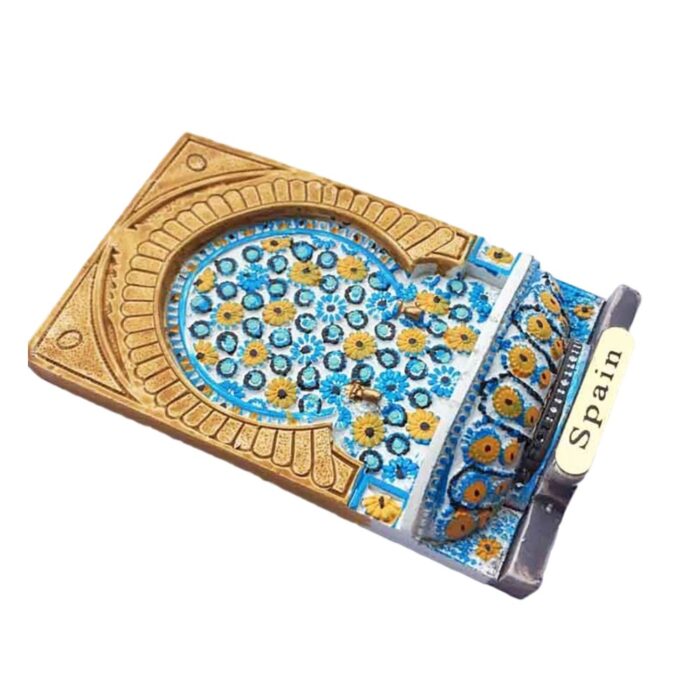 spain mosaic wall fridge magnet – colorful traditional andalusian tile fountain, ethnic culture decoration gift