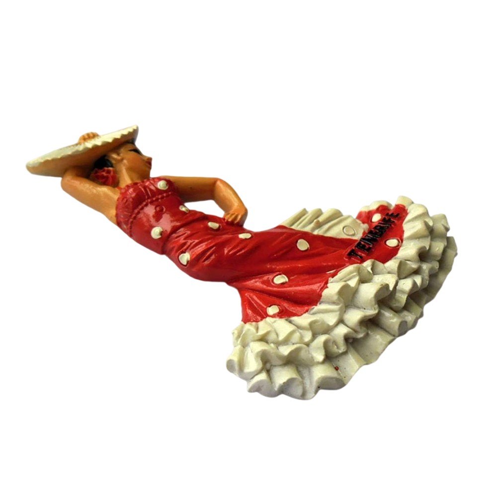 tenerife spain flamenco dancer fridge magnet – traditional red dress souvenir & andalusian culture decor