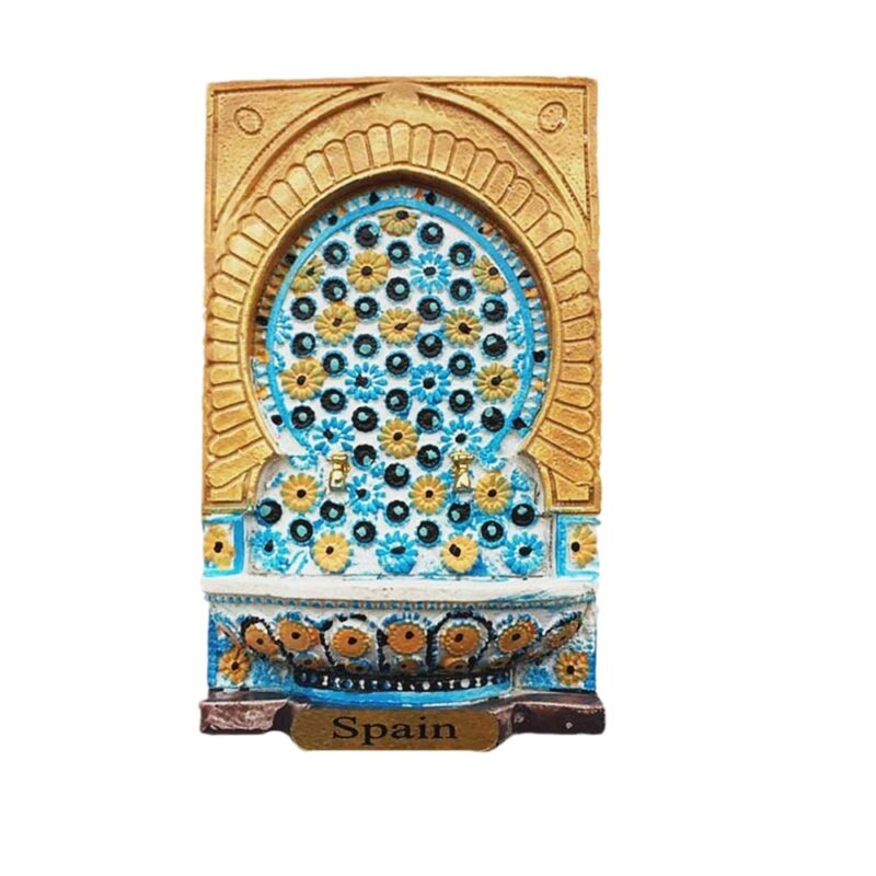 spain mosaic wall fridge magnet – colorful traditional andalusian tile fountain, ethnic culture decoration gift