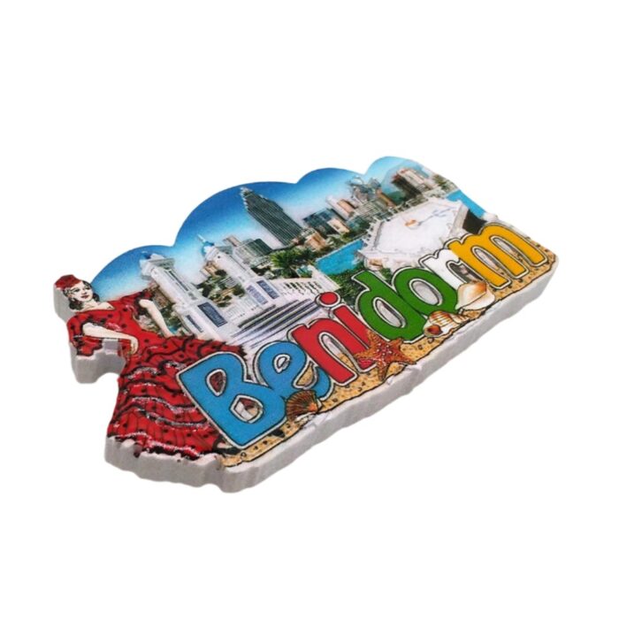 benidorm spain fridge magnet spanish flamenco travel souvenir & colorful kitchen decor