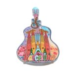 barcelona spain fridge magnet sagrada família guitar shape mosaic souvenir for music & art lovers