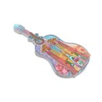 barcelona spain fridge magnet sagrada família guitar shape mosaic souvenir for music & art lovers