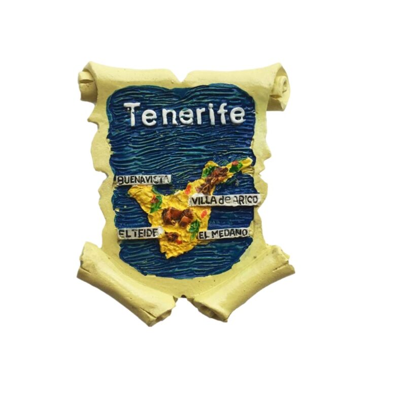 tenerife canary islands spain fridge magnet vintage scroll map style travel gift & office memo holder