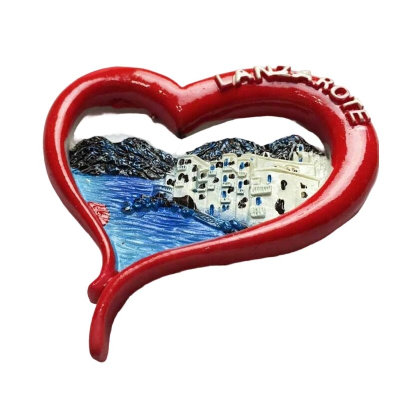 lanzarote spain heart shape fridge magnet – island travel souvenir gift & cute magnetic home decoration