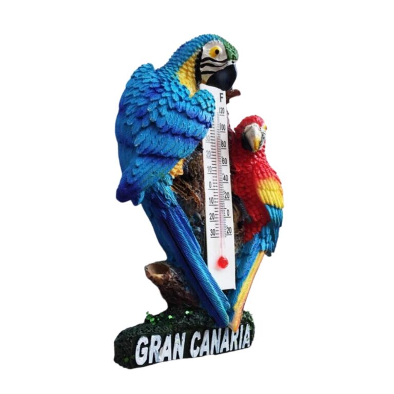 gran canaria spain thermometer fridge magnet macaw birds travel keepsake & functional room accent