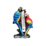 gran canaria spain thermometer fridge magnet macaw birds travel keepsake & functional room accent