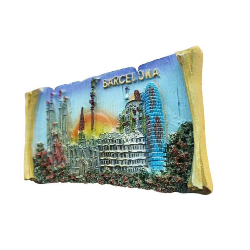 barcelona spain fridge magnet gaudi architecture souvenir gift & vibrant refrigerator ornament