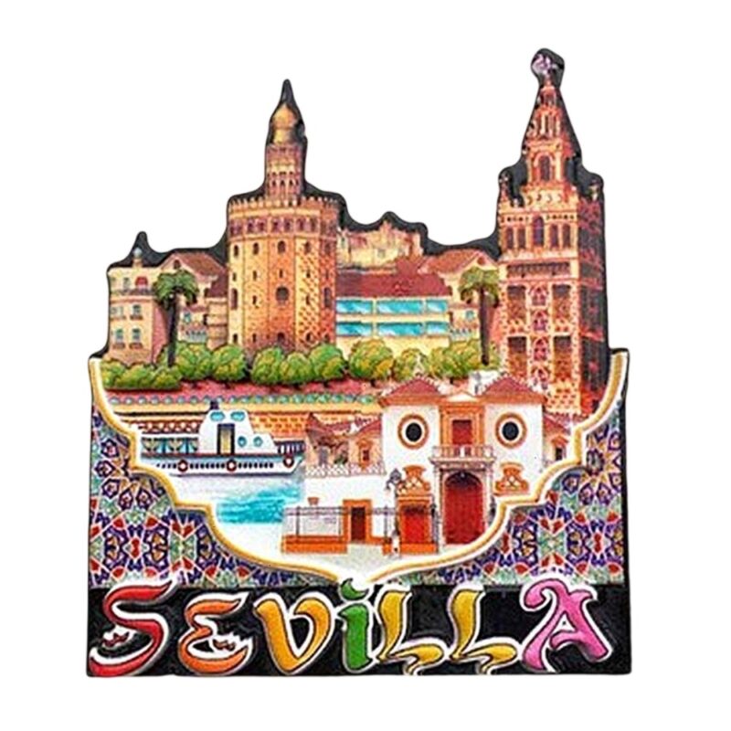 sevilla spain fridge magnet historic landmark magnet for travel lovers & office memo display