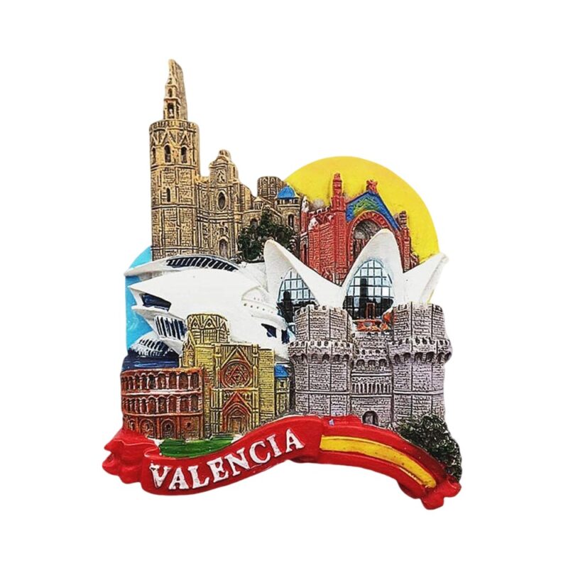 valencia spain fridge magnet – famous city architecture collectible, tourist gift & magnetic kitchen decoration