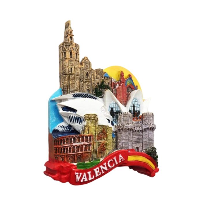 valencia spain fridge magnet – famous city architecture collectible, tourist gift & magnetic kitchen decoration