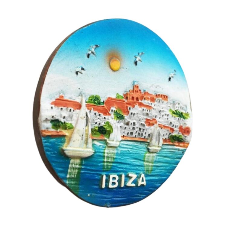 ibiza island spain fridge magnet coastal sailboats souvenir gift & seaside whiteboard decor