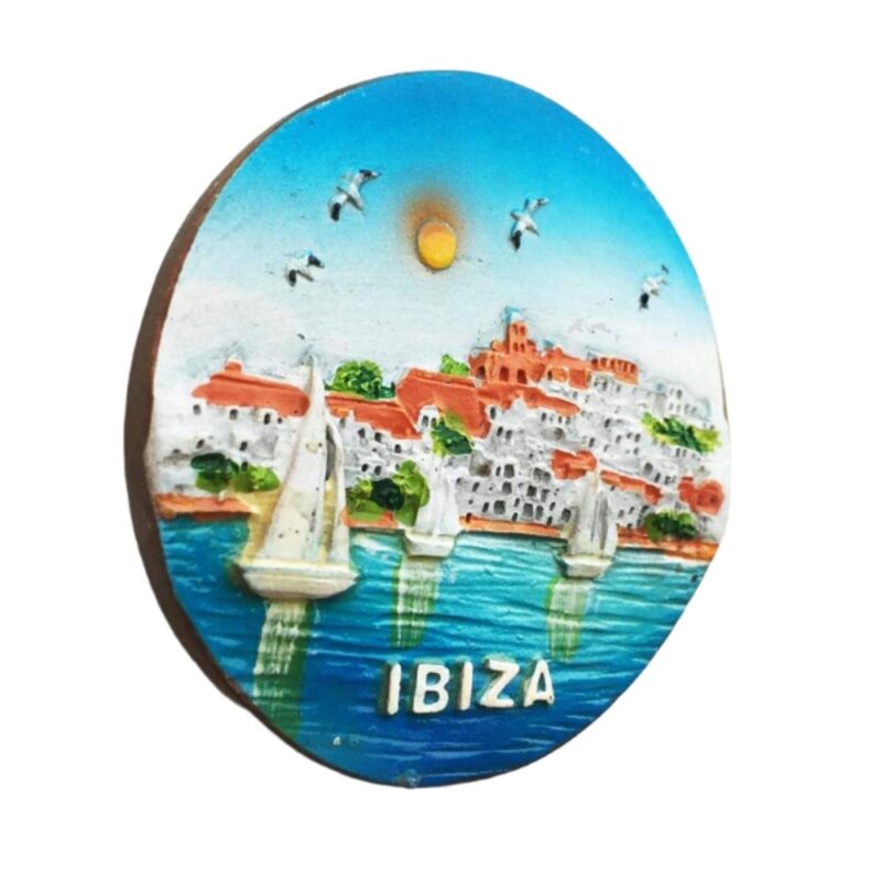 ibiza island spain fridge magnet coastal sailboats souvenir gift & seaside whiteboard decor