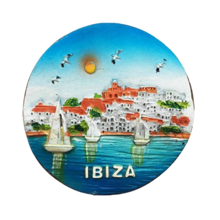 ibiza island spain fridge magnet coastal sailboats souvenir gift & seaside whiteboard decor