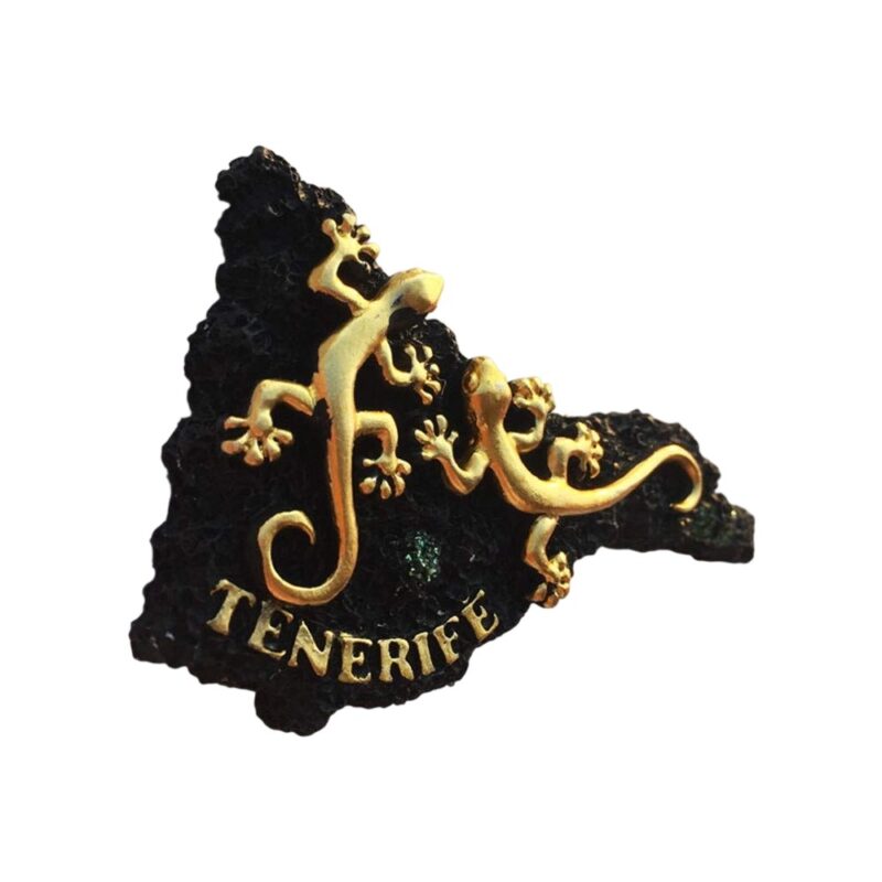 tenerife spain fridge magnet – canary islands souvenir with golden gecko & tropical decor charm