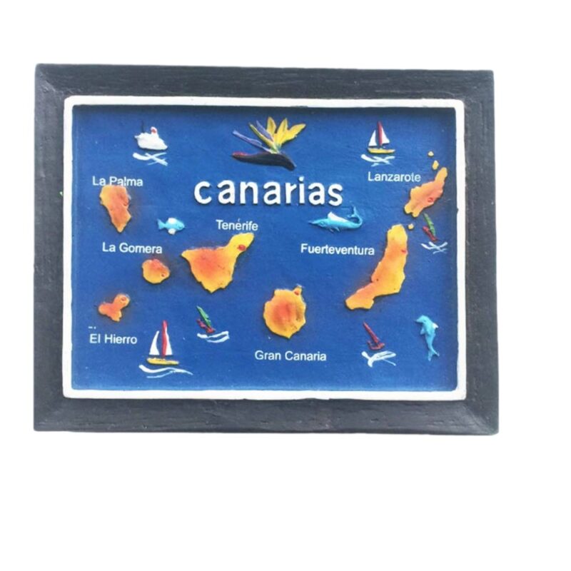 canary islands spain fridge magnet bright island map design gift for ocean travel & magnetic boards