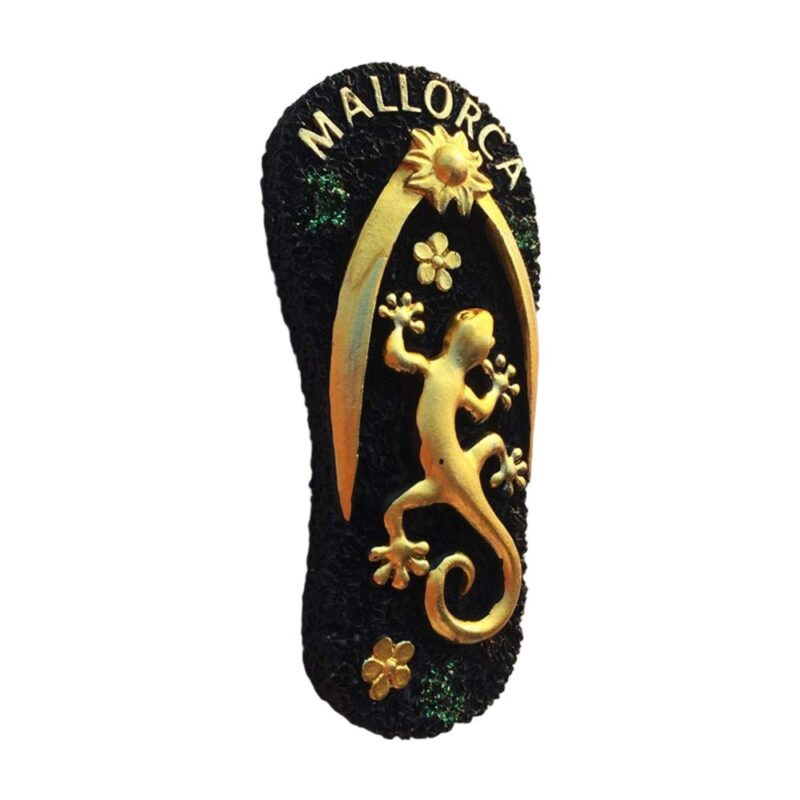 mallorca spain fridge magnet – flip flop gecko design travel keepsake & mediterranean vibes decor