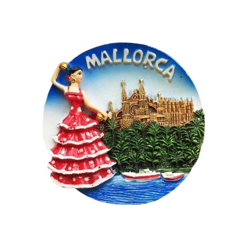 mallorca spain flamenco scene fridge magnet – cultural travel gift & spanish heritage display