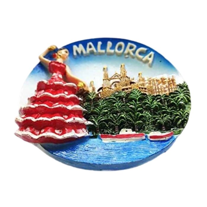 mallorca spain flamenco scene fridge magnet – cultural travel gift & spanish heritage display