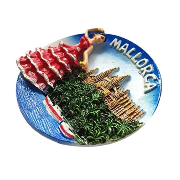 mallorca spain flamenco scene fridge magnet – cultural travel gift & spanish heritage display