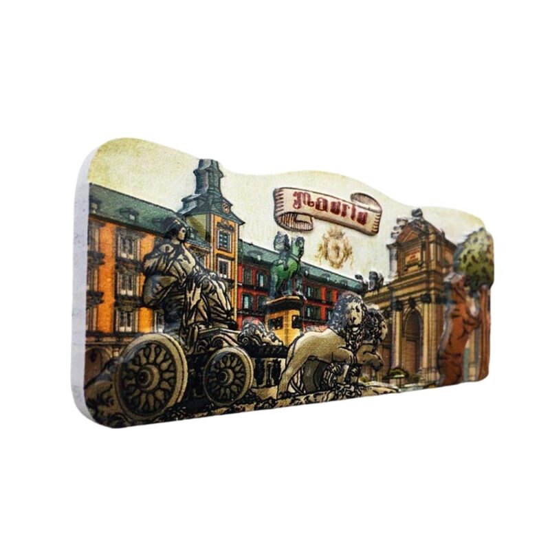 madrid spain cityscape fridge magnet – historic tourist souvenir gift & magnetic art decor for whiteboards