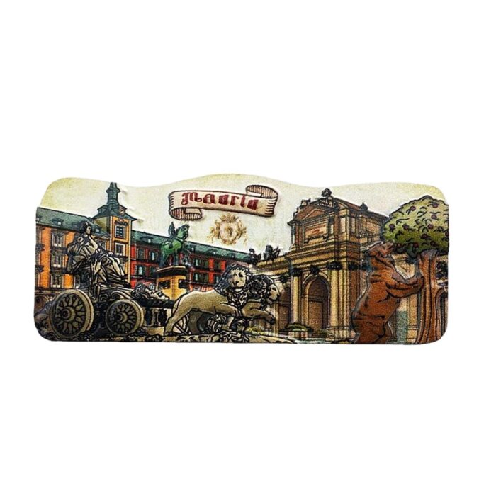 madrid spain cityscape fridge magnet – historic tourist souvenir gift & magnetic art decor for whiteboards