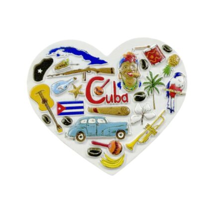 cuba fridge magnet heart shaped caribbean culture icons travel souvenir & retro home decoration