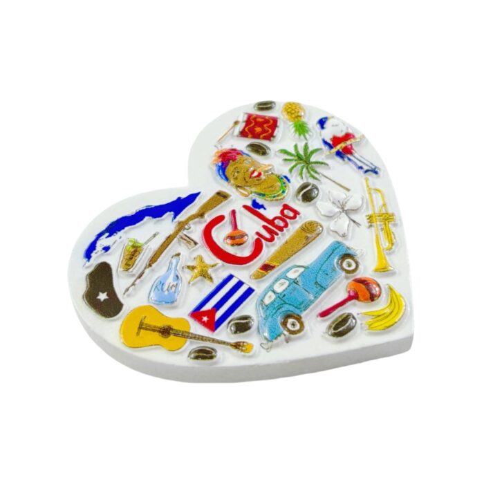 cuba fridge magnet heart shaped caribbean culture icons travel souvenir & retro home decoration