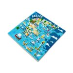 greece map fridge magnet colorful tourist attractions of greece travel souvenir & mediterranean kitchen decor