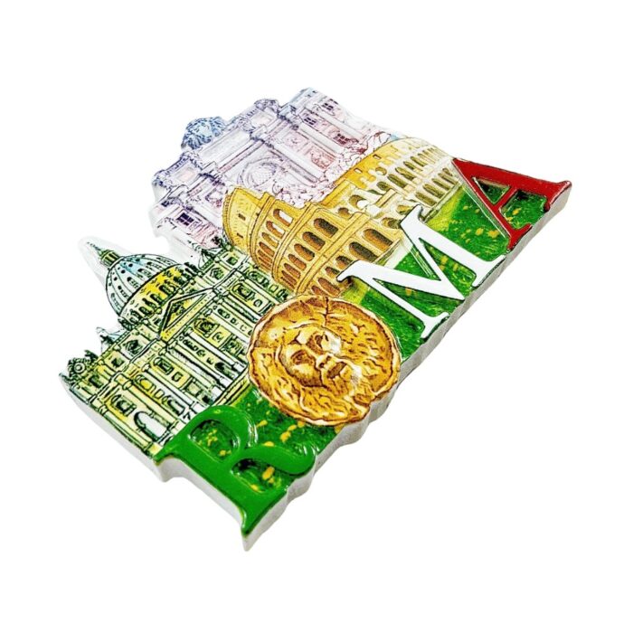 rome italy fridge magnet colosseum & vatican landmarks travel souvenir & classic italian kitchen decor