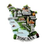 tuscany italy map fridge magnet toscana cities & landmarks travel souvenir & countryside charm decoration