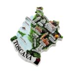 tuscany italy map fridge magnet toscana cities & landmarks travel souvenir & countryside charm decoration