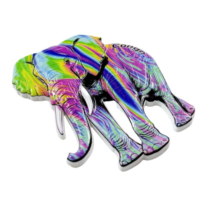 colorful elephant fridge magnet artistic africa inspired animal travel souvenir & vibrant decorative gift
