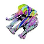 sri lanka colorful elephant fridge magnet south asia wildlife travel gift & psychedelic safari decor accent