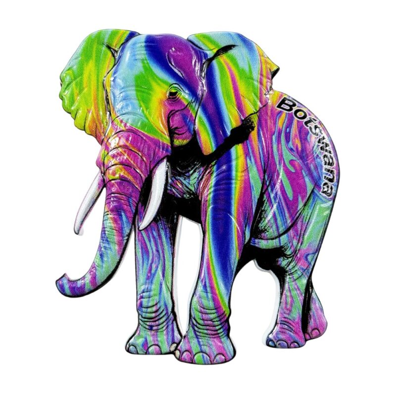 botswana colorful elephant fridge magnet african wildlife travel souvenir & safari vibes decor