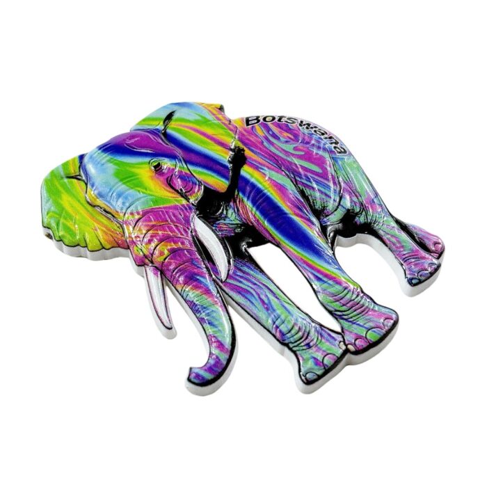 botswana colorful elephant fridge magnet african wildlife travel souvenir & safari vibes decor