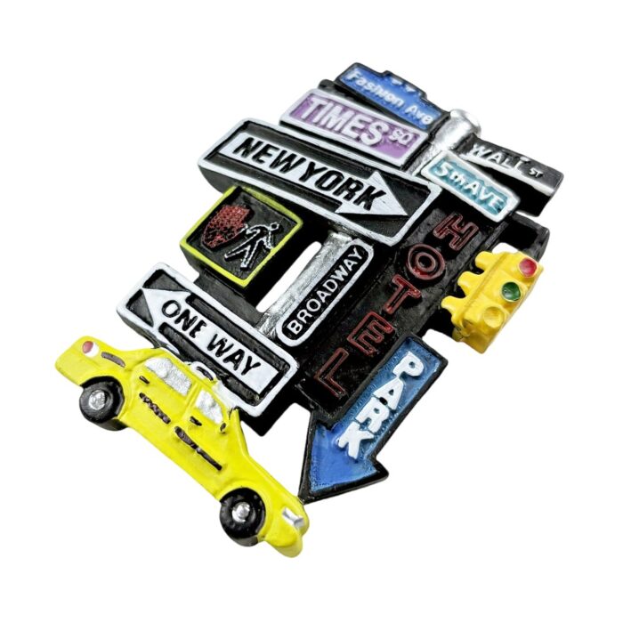 new york city street signs fridge magnet usa yellow taxi travel souvenir & urban landmark collector gift
