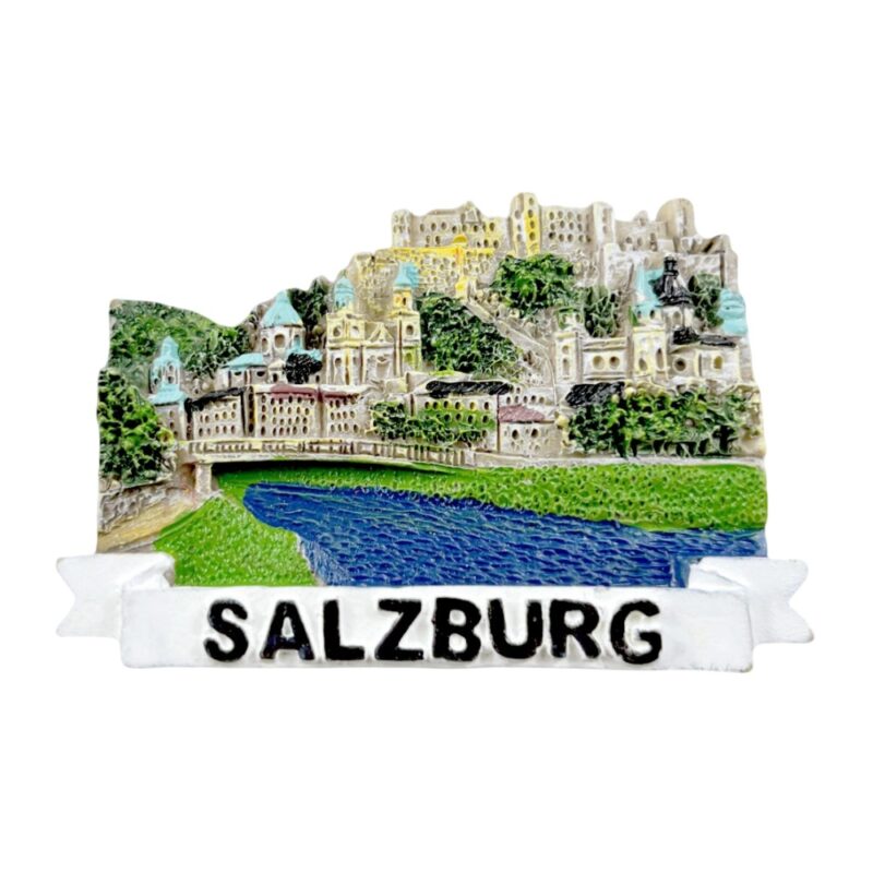 salzburg austria fridge magnet scenic old town view travel souvenir & classical music lovers decor accent