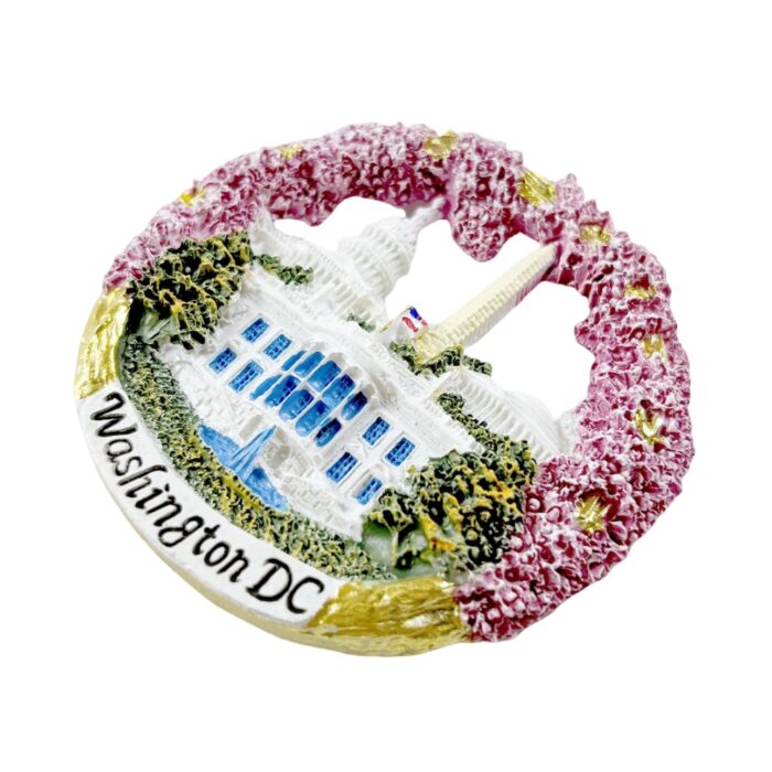 washington dc usa fridge magnet white house and capitol cherry blossom travel gift & patriotic american decor