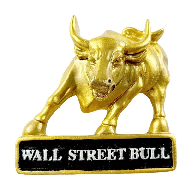 wall street bull fridge magnet golden charging bull nyc souvenir & financial district collector decor