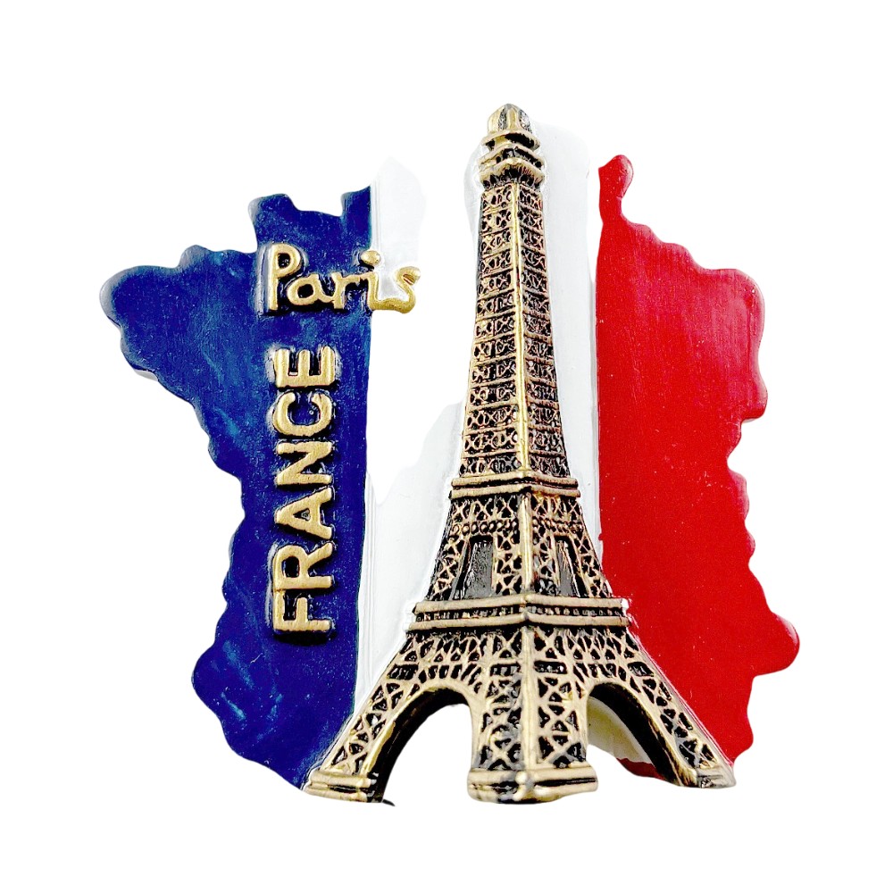 paris france fridge magnet eiffel tower and national flag travel gift & romantic city accent