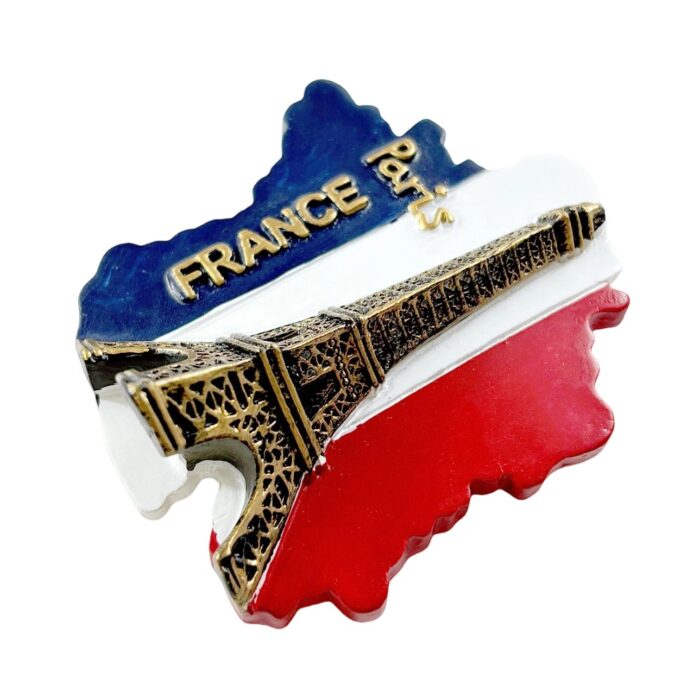 paris france fridge magnet eiffel tower and national flag travel gift & romantic city accent