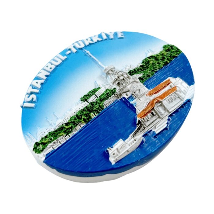 istanbul türkiye fridge magnet maiden's tower on bosphorus travel gift & ottoman city vibes
