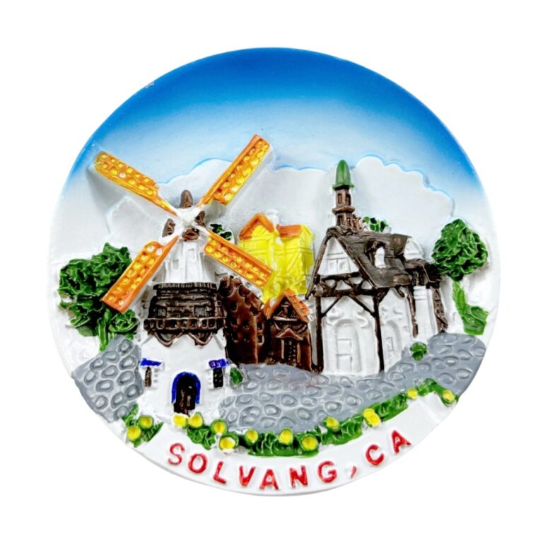 solvang california fridge magnet danish village windmill usa travel souvenir & whimsical home decor