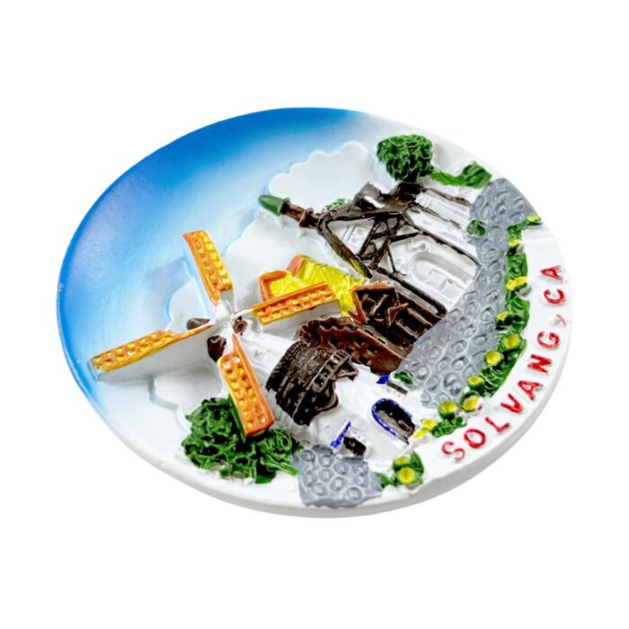 solvang california fridge magnet danish village windmill usa travel souvenir & whimsical home decor