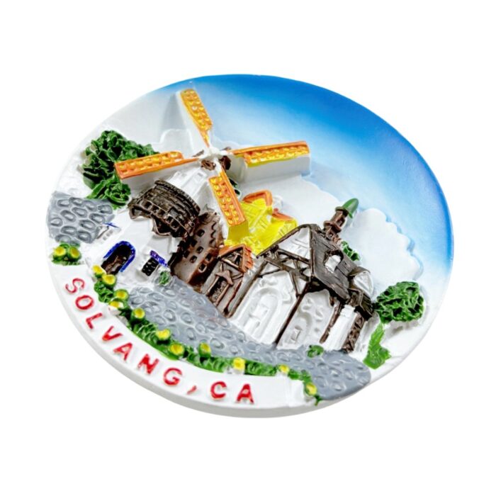 solvang california fridge magnet danish village windmill usa travel souvenir & whimsical home decor