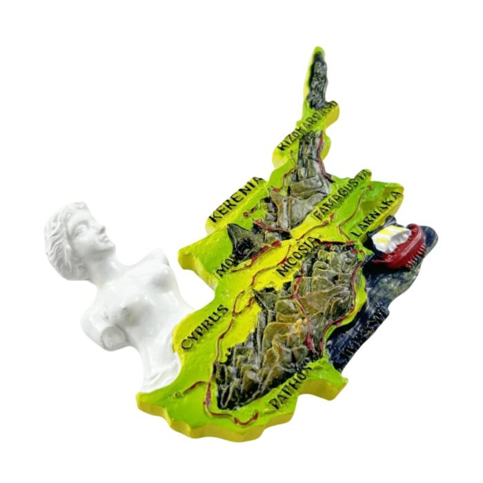 cyprus island map shape fridge magnet greek myth style souvenir for travel lovers & kitchen display