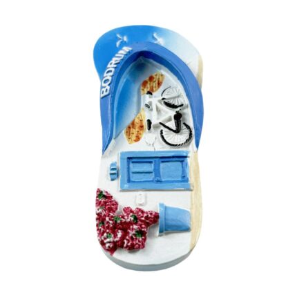 bodrum turkey flip flop shaped fridge magnet coastal holiday souvenir & summer mood decor